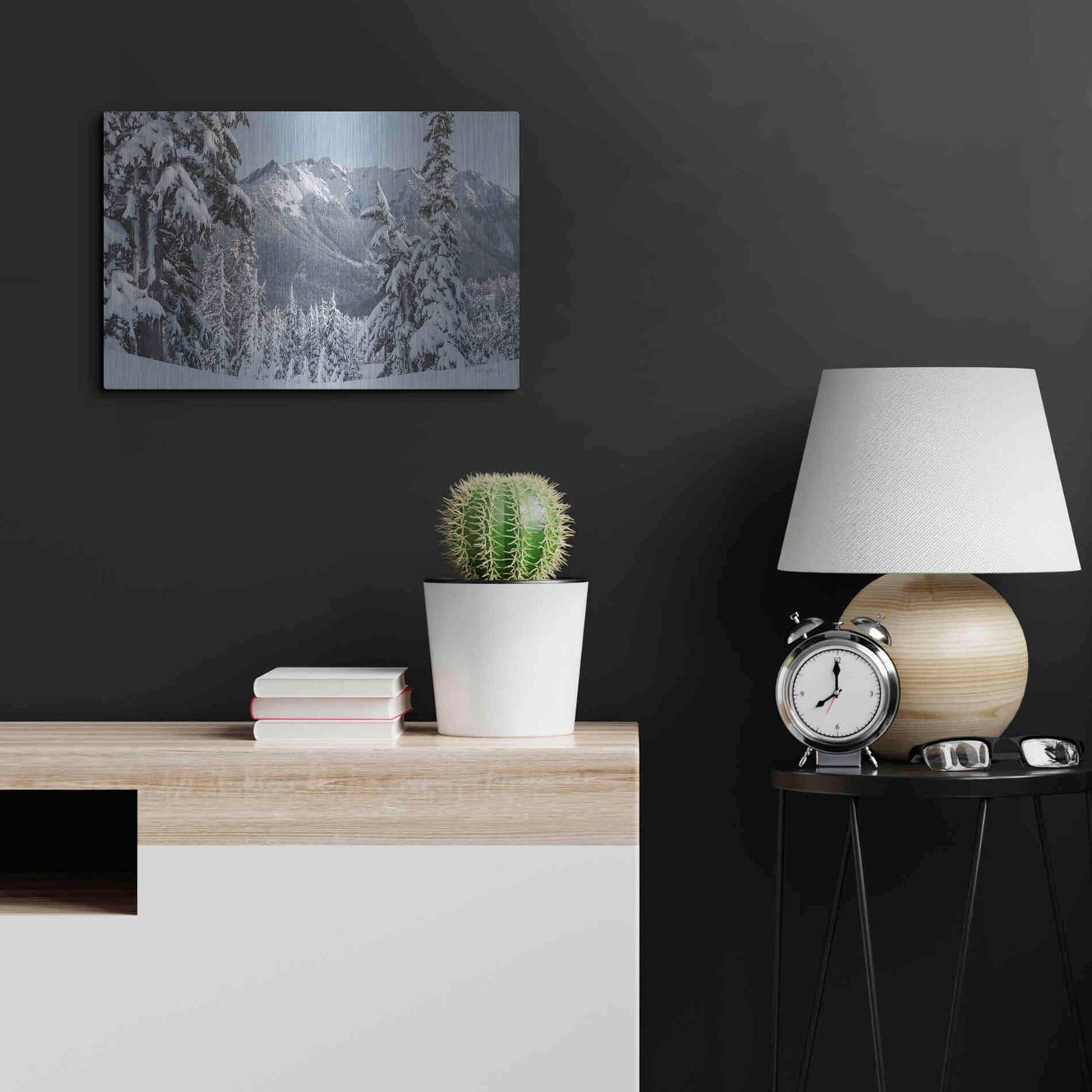 Luxe Metal Art 'Nooksack Ridge in Winter' by Alan Majchrowicz,Metal Wall Art,24x16