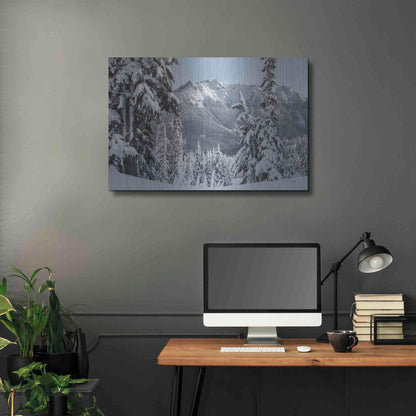 Luxe Metal Art 'Nooksack Ridge in Winter' by Alan Majchrowicz,Metal Wall Art,36x24