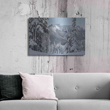 Luxe Metal Art 'Nooksack Ridge in Winter' by Alan Majchrowicz,Metal Wall Art,36x24