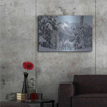 Luxe Metal Art 'Nooksack Ridge in Winter' by Alan Majchrowicz,Metal Wall Art,36x24