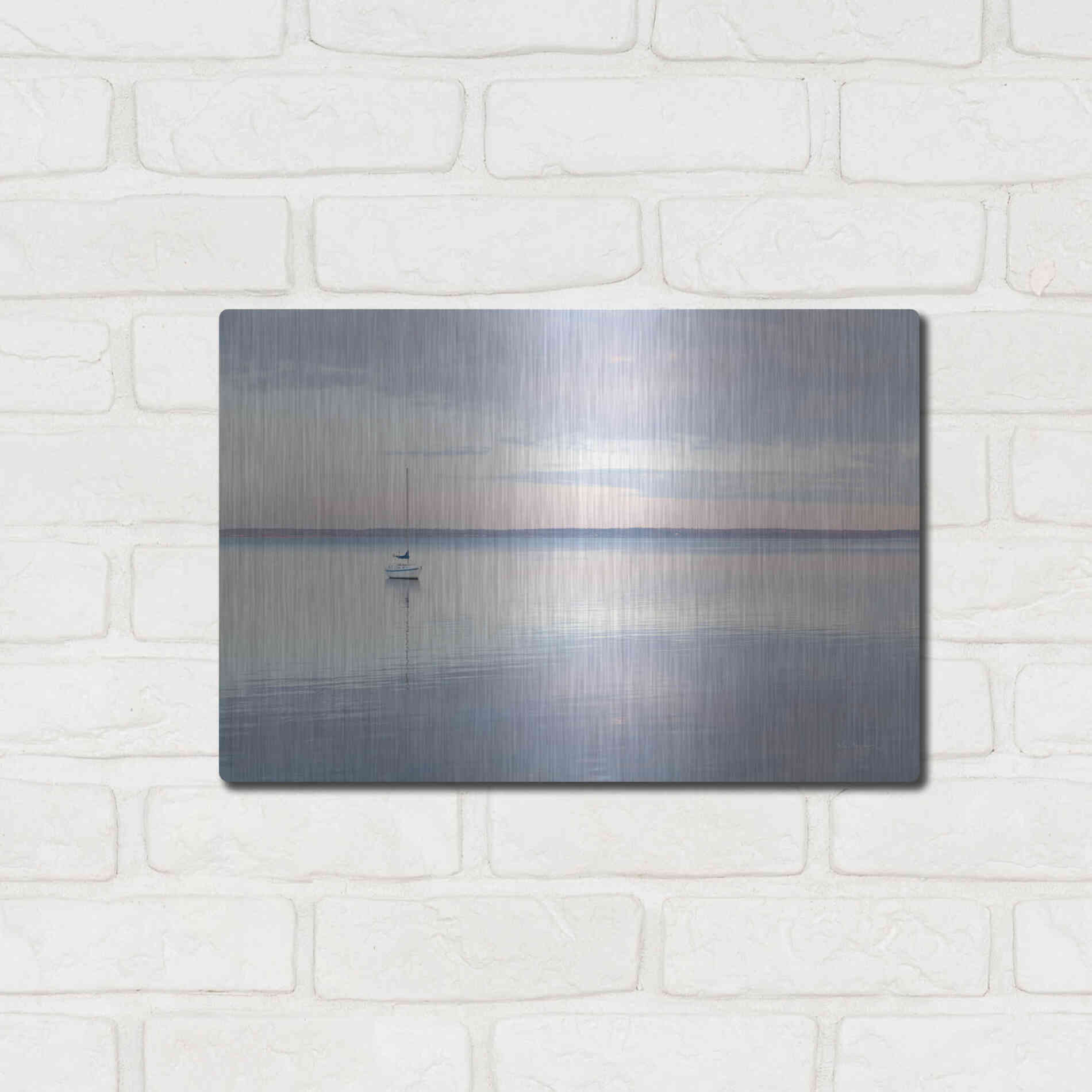 Luxe Metal Art 'Sailboat in Bellingham Bay I' by Alan Majchrowicz,Metal Wall Art,16x12