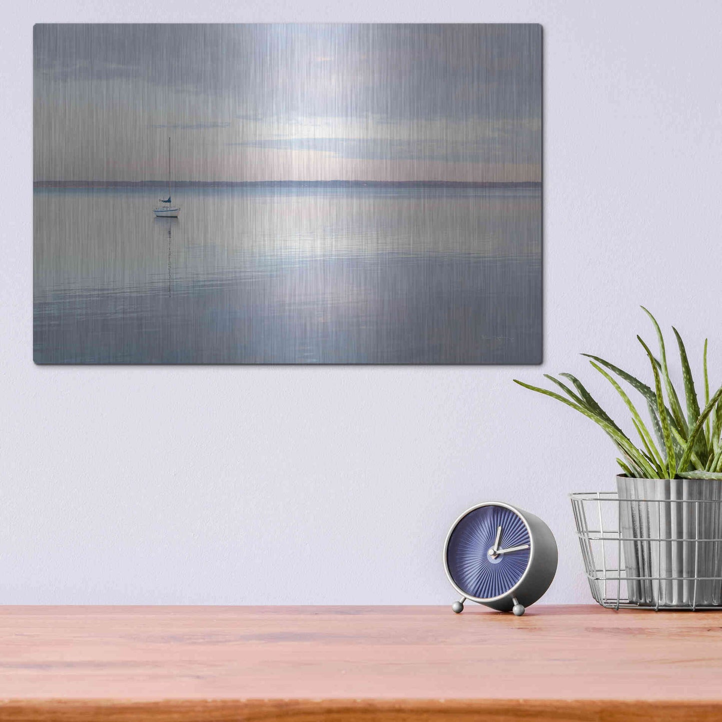 Luxe Metal Art 'Sailboat in Bellingham Bay I' by Alan Majchrowicz,Metal Wall Art,16x12