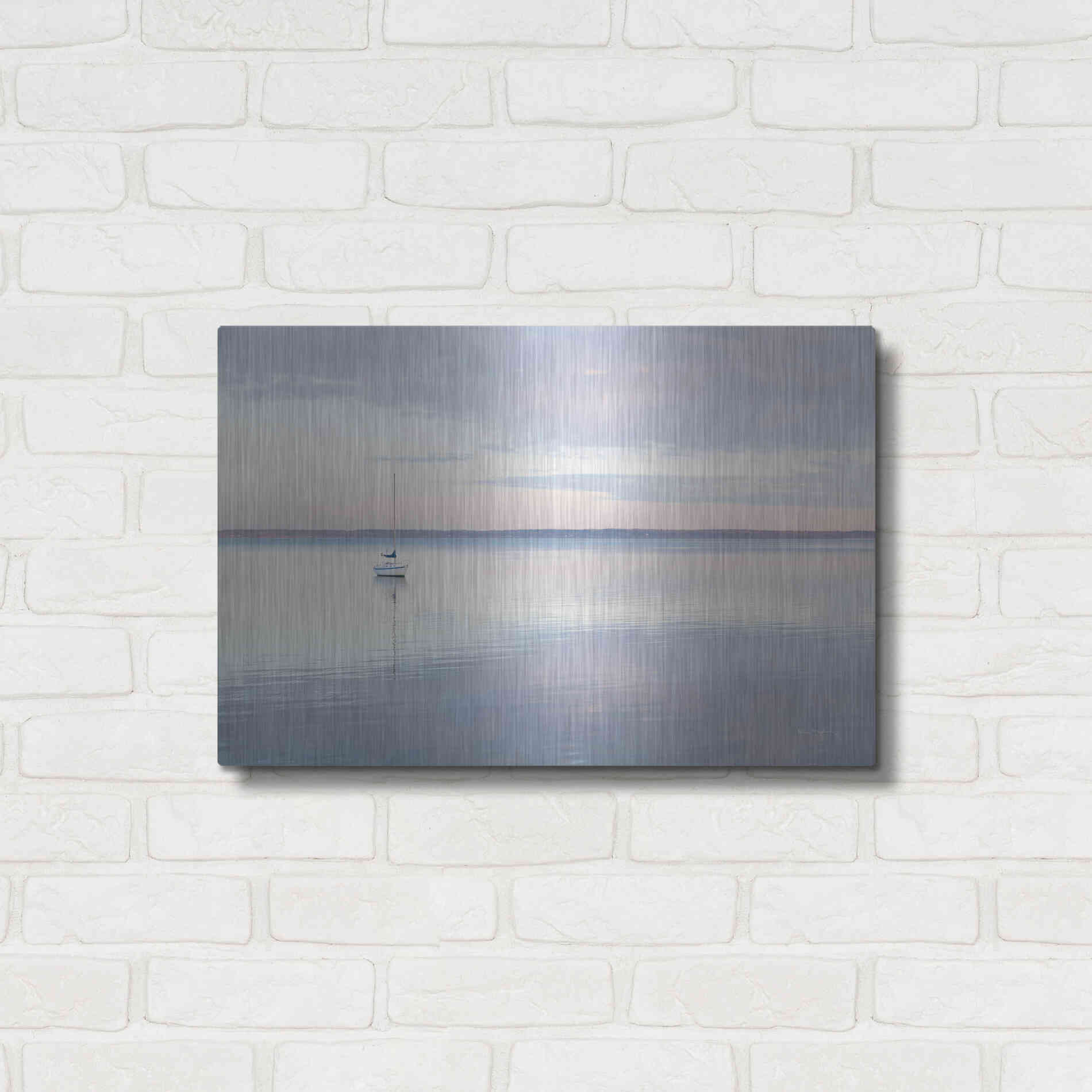 Luxe Metal Art 'Sailboat in Bellingham Bay I' by Alan Majchrowicz,Metal Wall Art,24x16