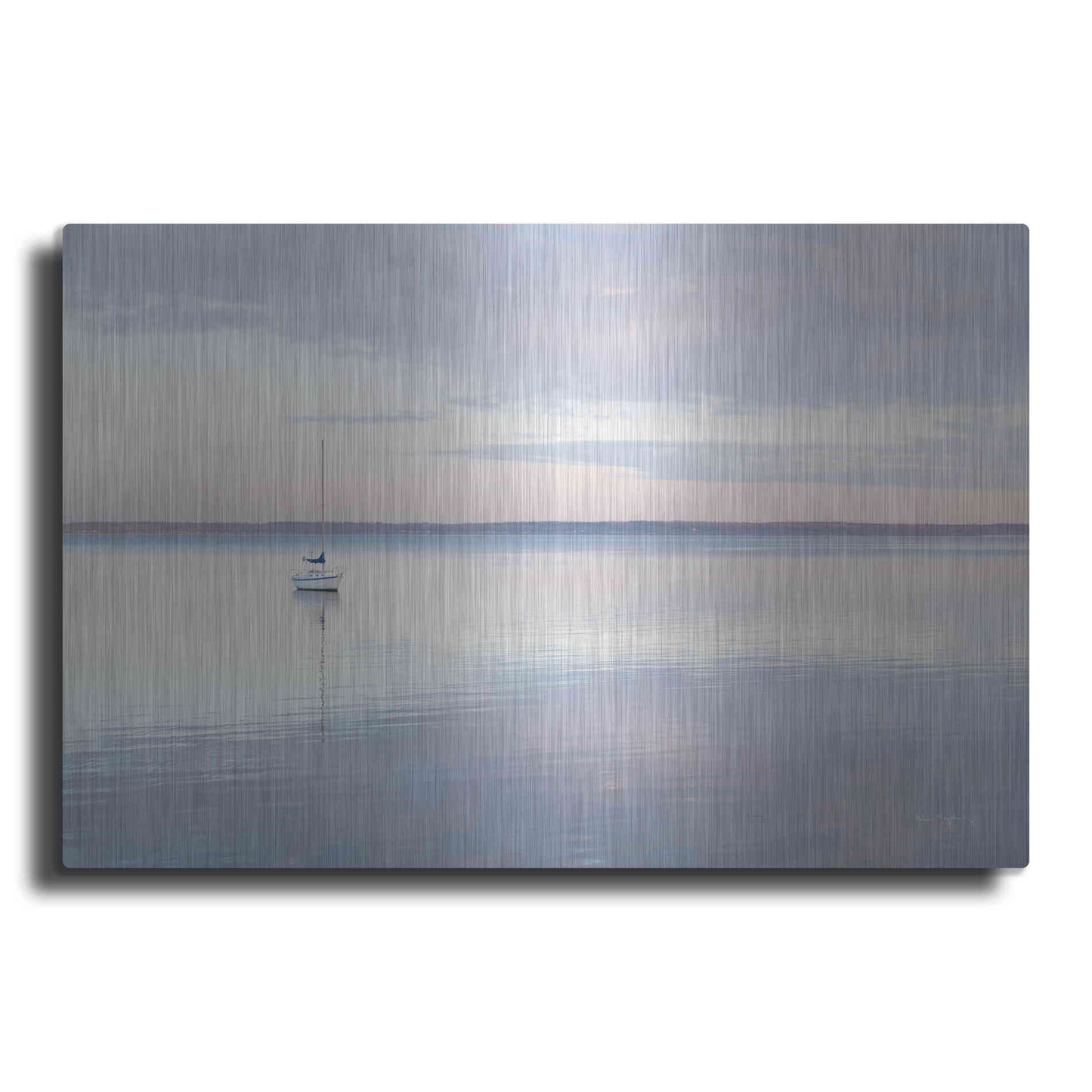 Luxe Metal Art 'Sailboat in Bellingham Bay I' by Alan Majchrowicz,Metal Wall Art