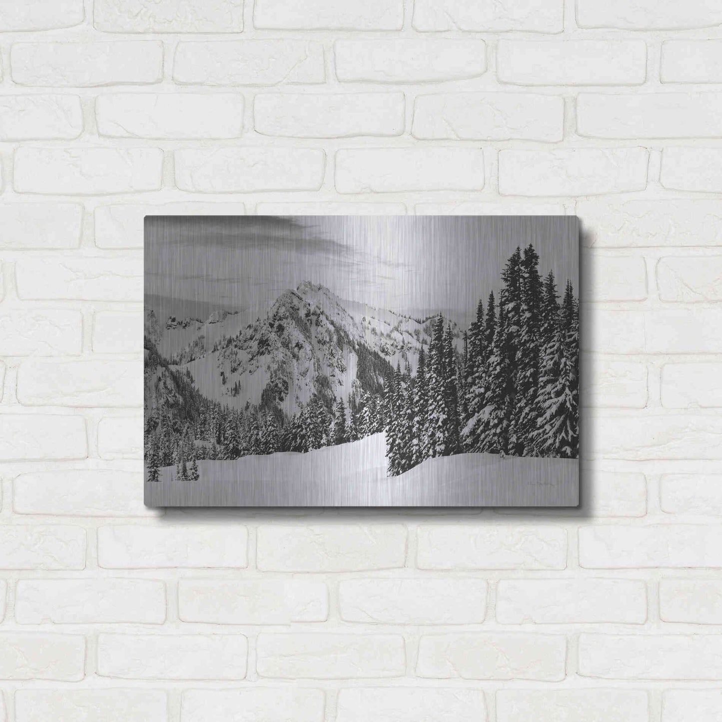 Luxe Metal Art 'Tatoosh Range BW' by Alan Majchrowicz,Metal Wall Art,24x16