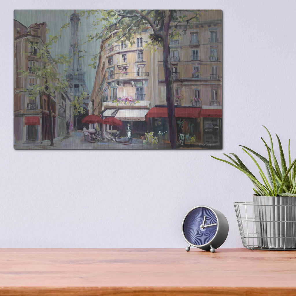 Luxe Metal Art 'Springtime in Paris' by Marilyn Hageman, Metal Wall Art,16x12