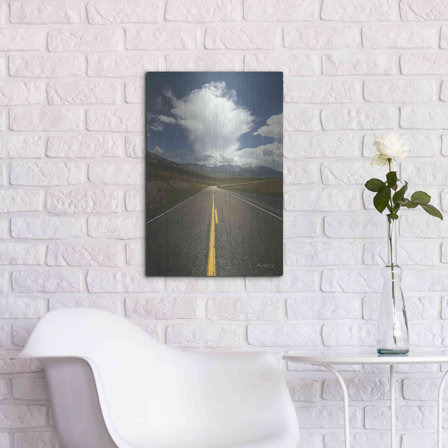 Luxe Metal Art 'Highway 93 in Idaho' by Alan Majchrowicz,Metal Wall Art,16x24