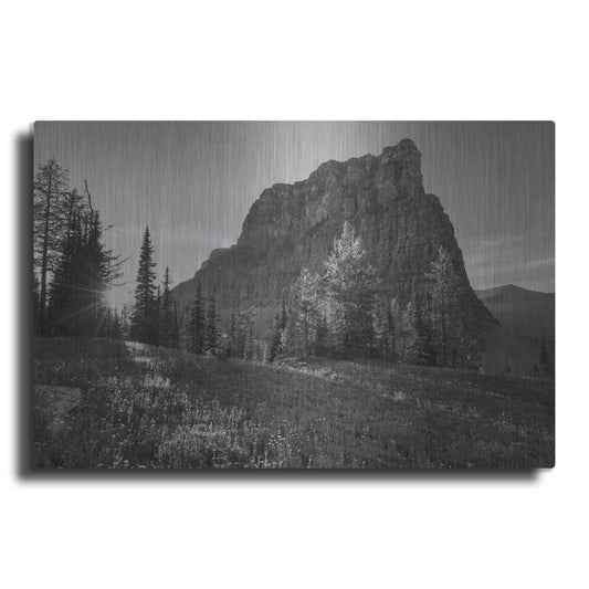 Luxe Metal Art 'Boulder Pass Glacier National Park BW' by Alan Majchrowicz,Metal Wall Art