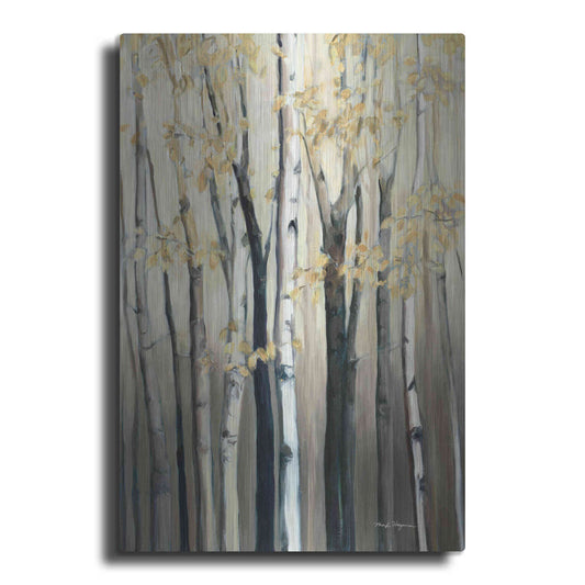 Luxe Metal Art 'Golden Birch I' by Marilyn Hageman, Metal Wall Art