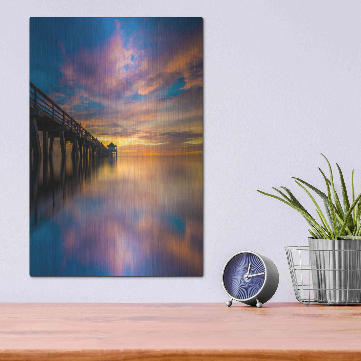 Luxe Metal Art 'Florida Sunsets' by Edin Chavez, Metal Wall Art,12x16