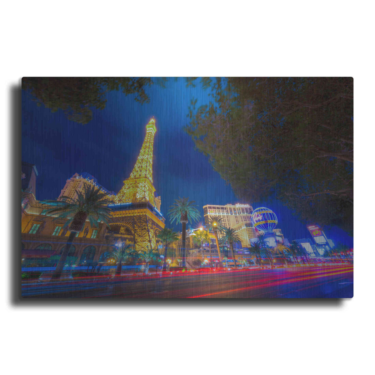 Luxe Metal Art 'Paris of Las Vegas' by Edin Chavez, Metal Wall Art