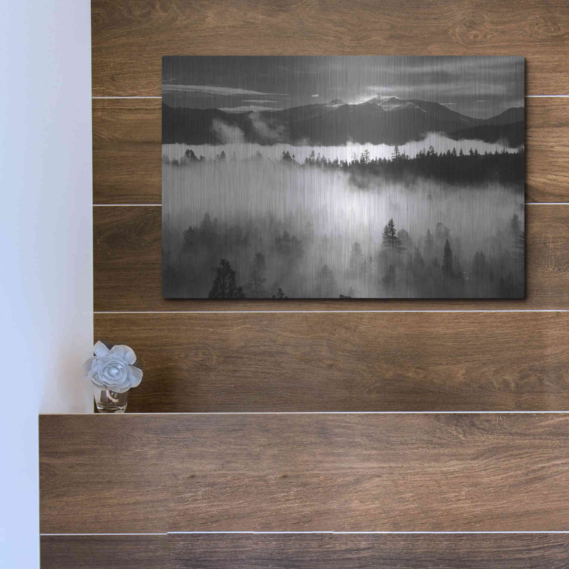 Luxe Metal Art 'Lake Tahoe Murky Mornings' by Edin Chavez, Metal Wall Art,16x12