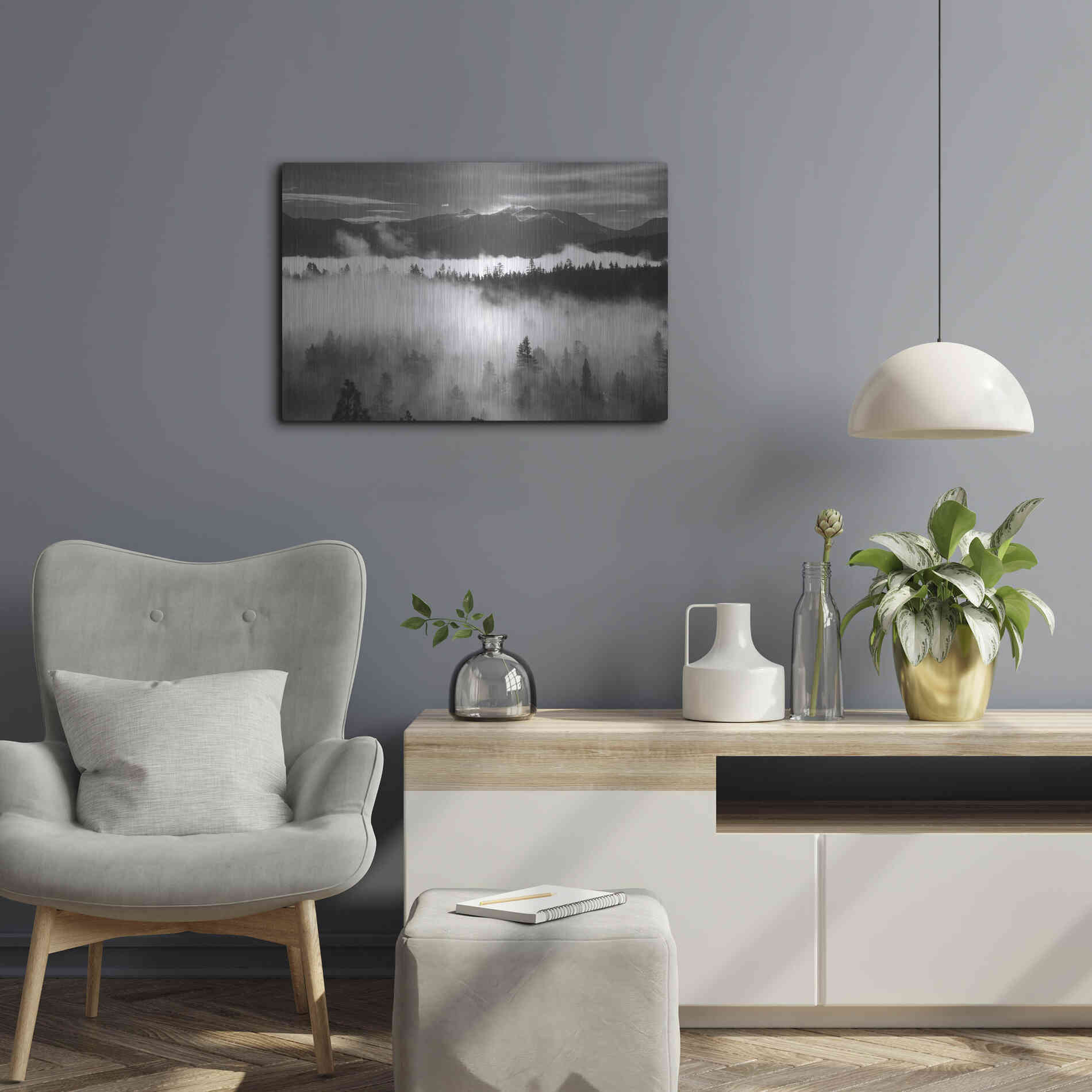 Luxe Metal Art 'Lake Tahoe Murky Mornings' by Edin Chavez, Metal Wall Art,24x16