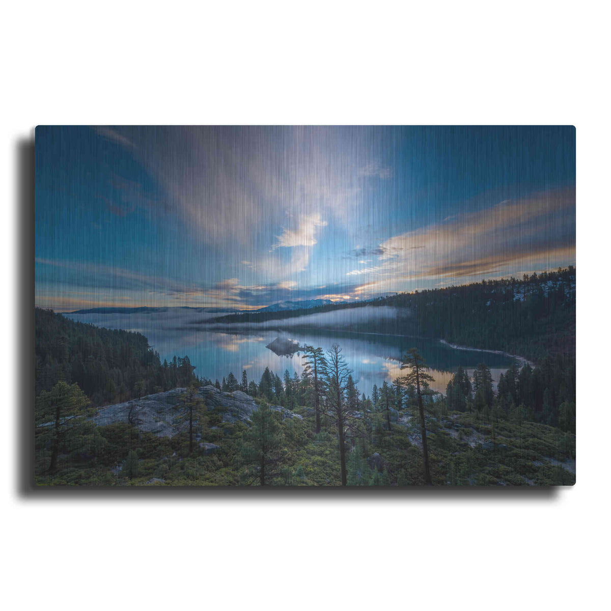Luxe Metal Art 'Lake Tahoe Wilderness' by Edin Chavez, Metal Wall Art