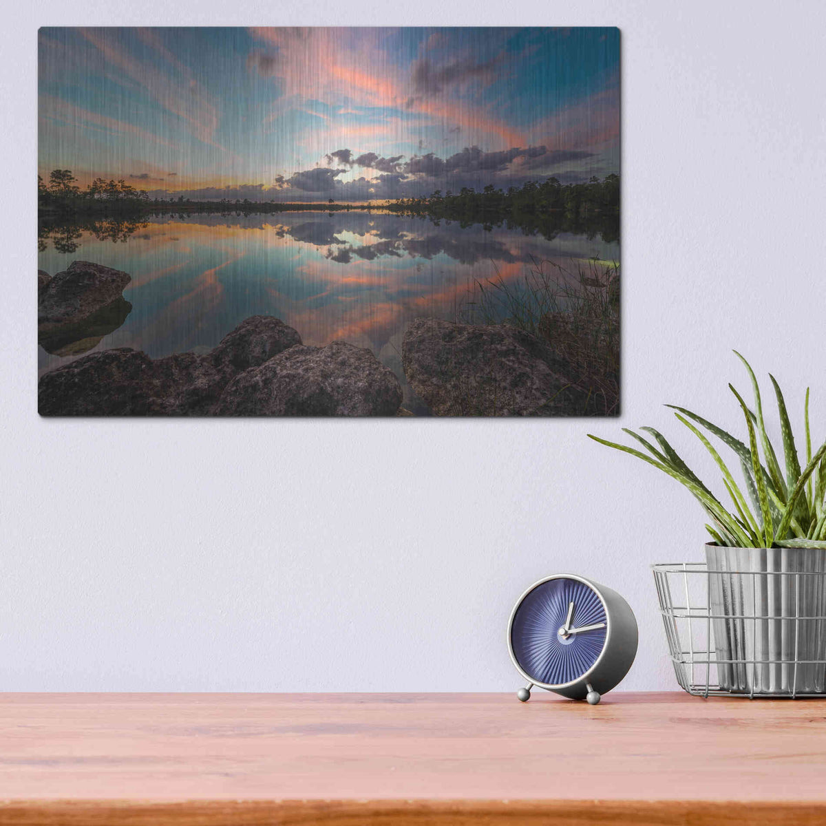 Luxe Metal Art 'Everglades' by Edin Chavez, Metal Wall Art,16x12