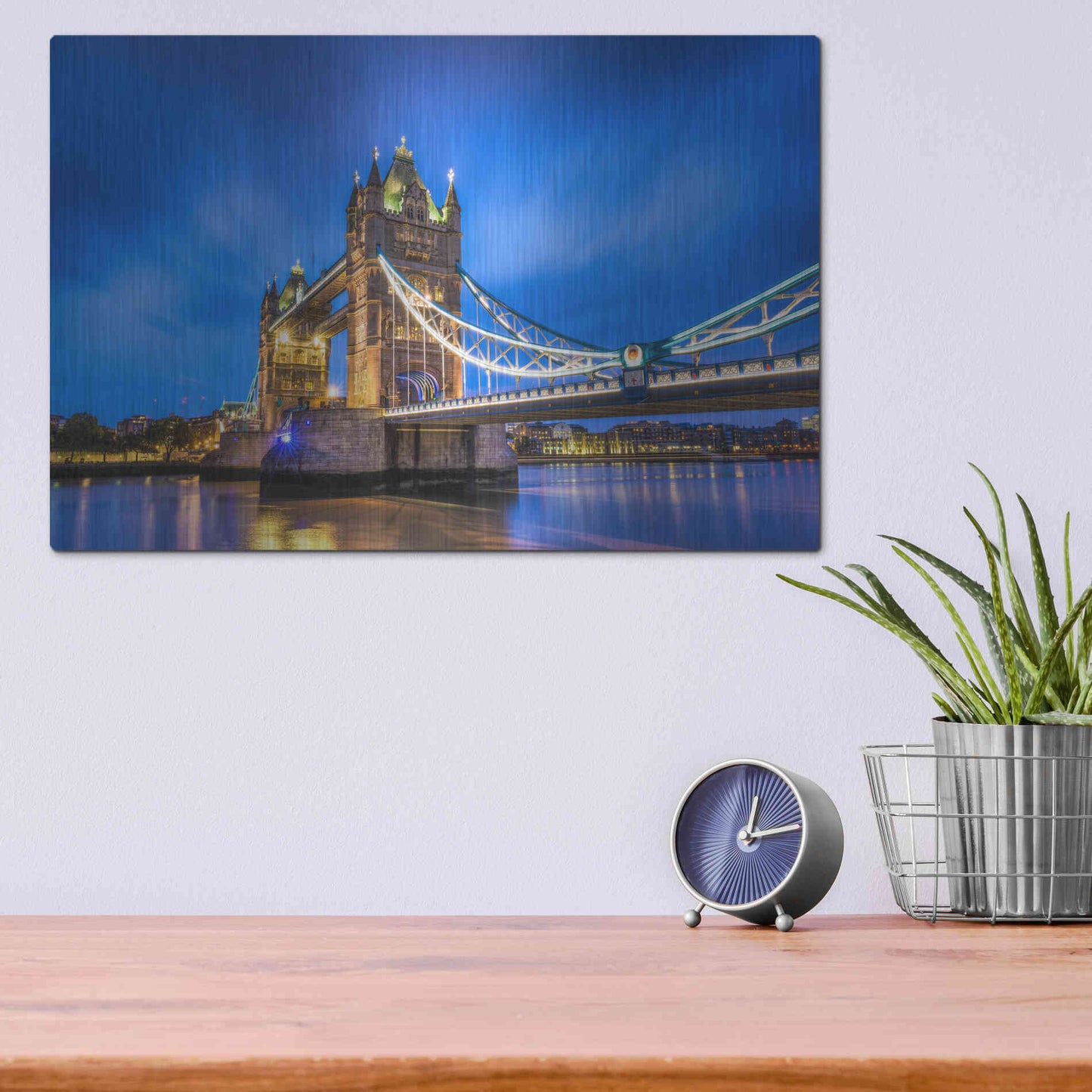 Luxe Metal Art 'London Bridge' by Edin Chavez, Metal Wall Art,16x12