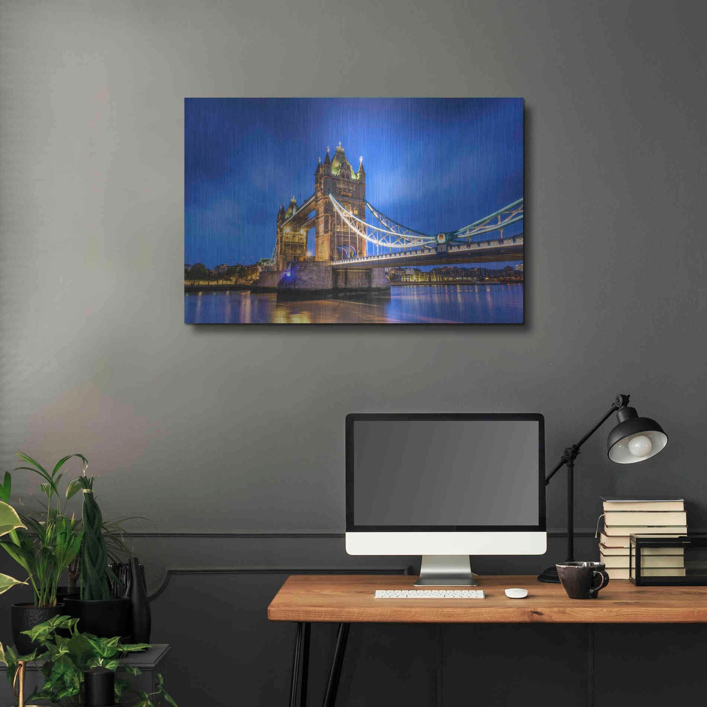 Luxe Metal Art 'London Bridge' by Edin Chavez, Metal Wall Art,36x24