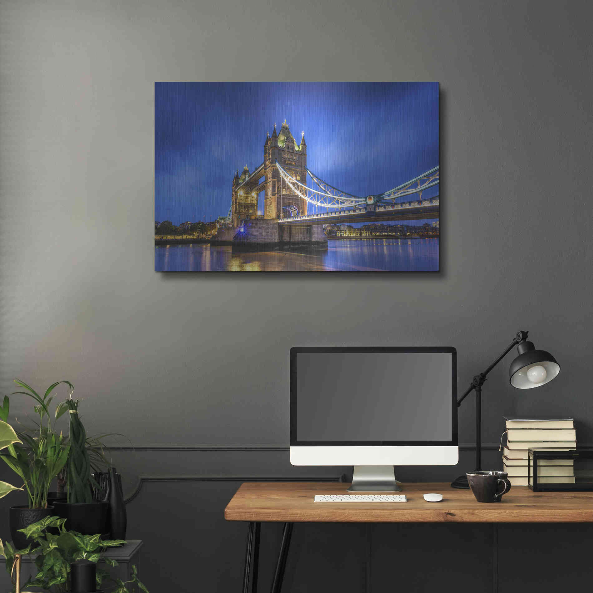 Luxe Metal Art 'London Bridge' by Edin Chavez, Metal Wall Art,36x24