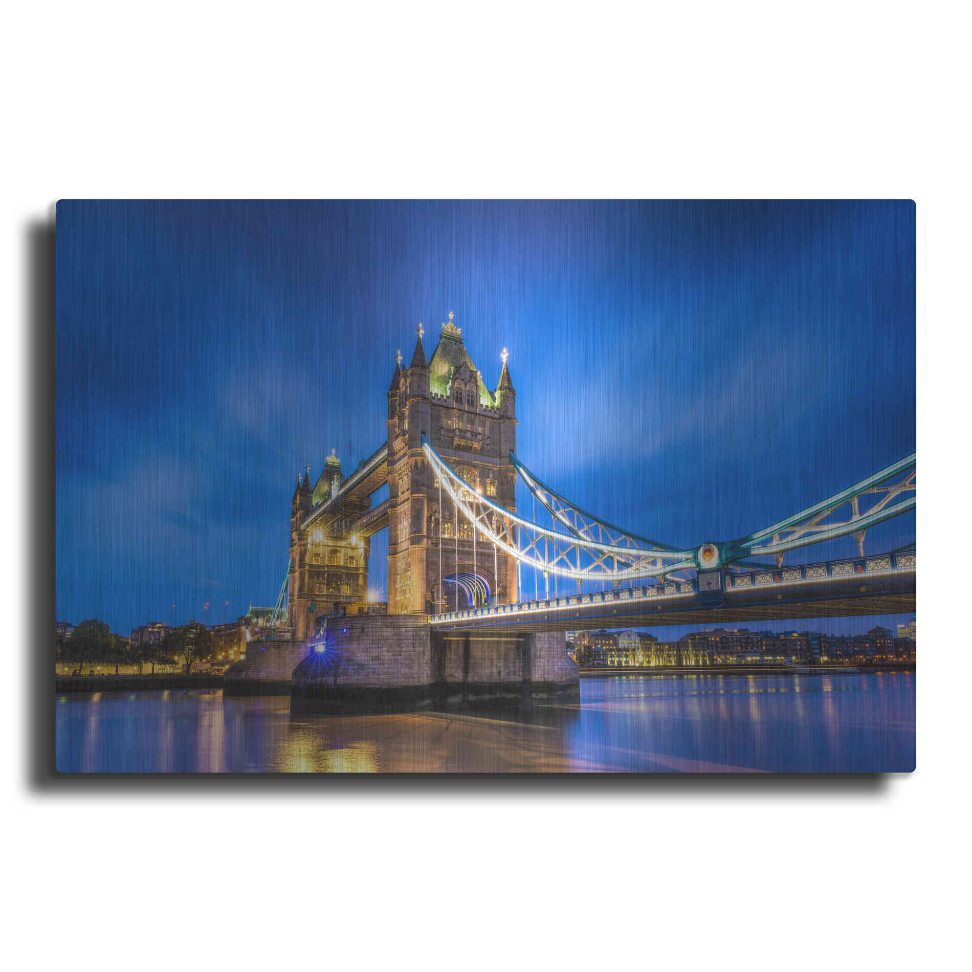 Luxe Metal Art 'London Bridge' by Edin Chavez, Metal Wall Art