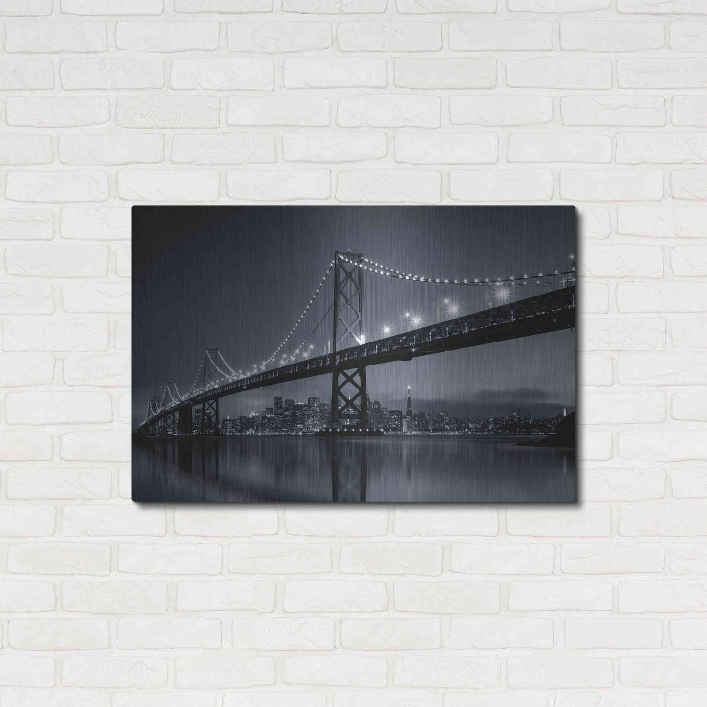 Luxe Metal Art 'Oakland Bridge' by Edin Chavez, Metal Wall Art,36x24