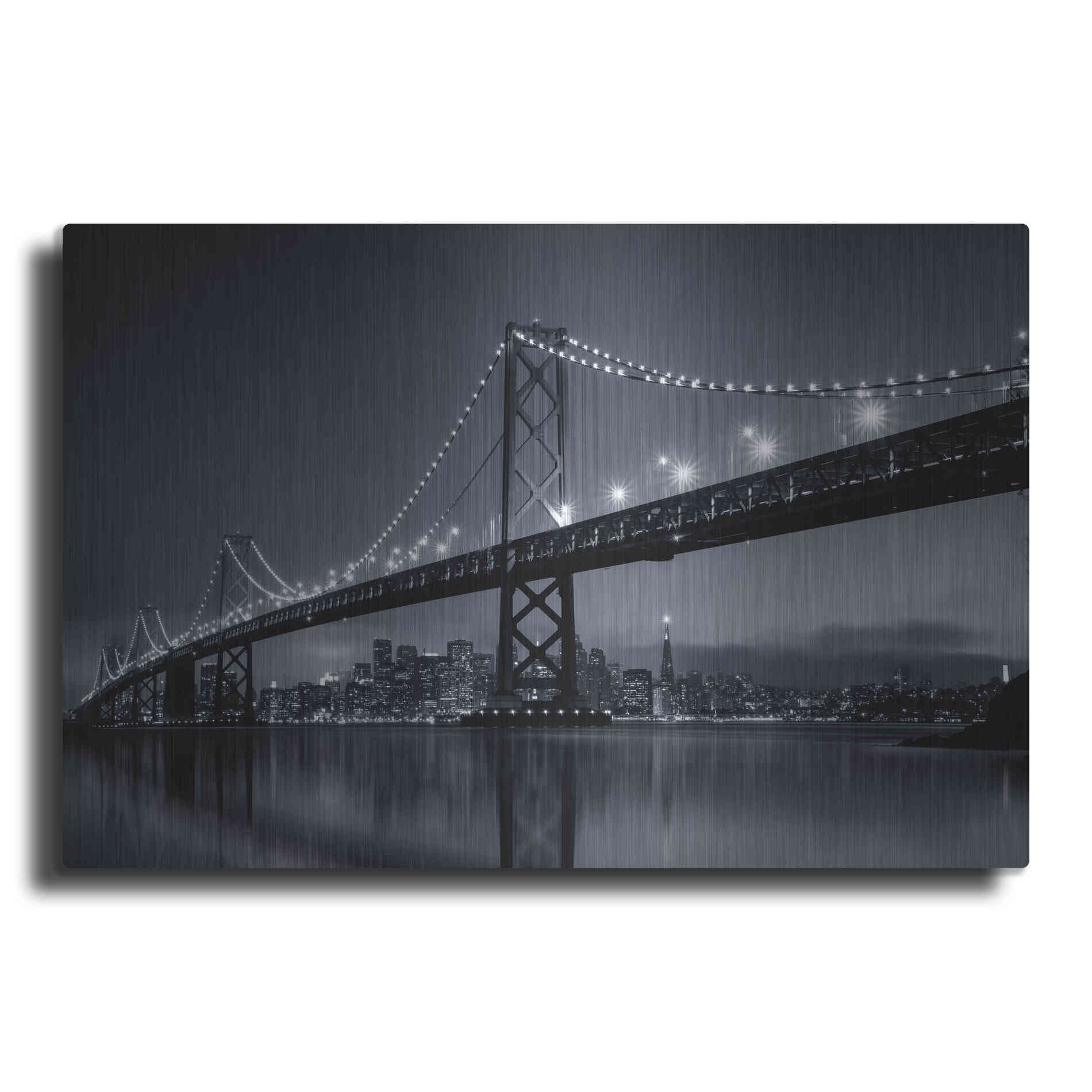 Luxe Metal Art 'Oakland Bridge' by Edin Chavez, Metal Wall Art