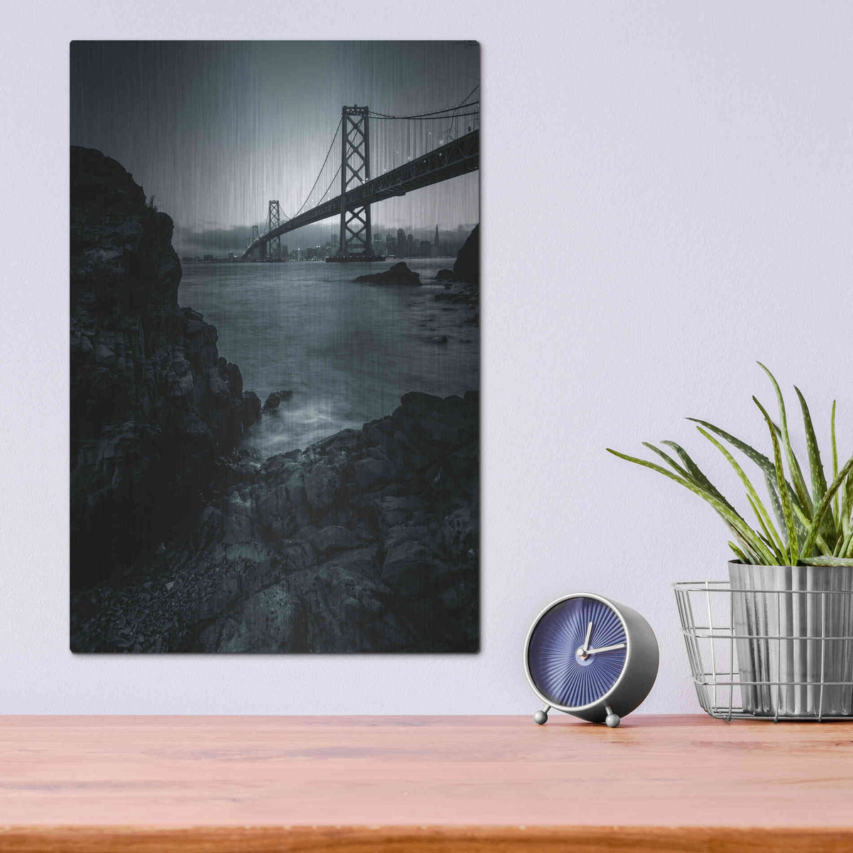 Luxe Metal Art 'Dreaming of San Francisco' by Edin Chavez, Metal Wall Art,12x16