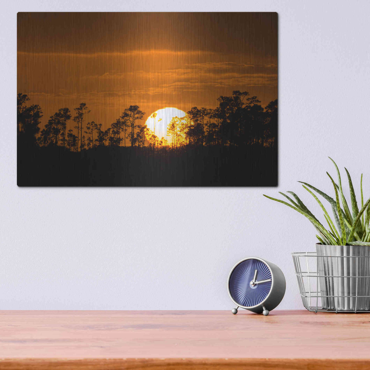 Luxe Metal Art 'Fire in the Sky' by Edin Chavez, Metal Wall Art,16x12
