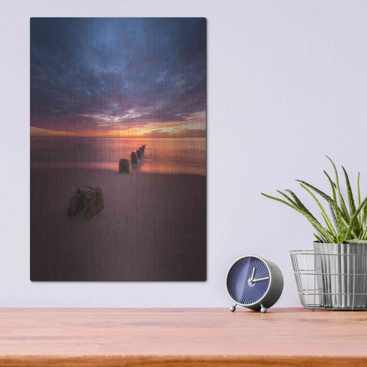 Luxe Metal Art 'Blending Reality' by Edin Chavez, Metal Wall Art,12x16