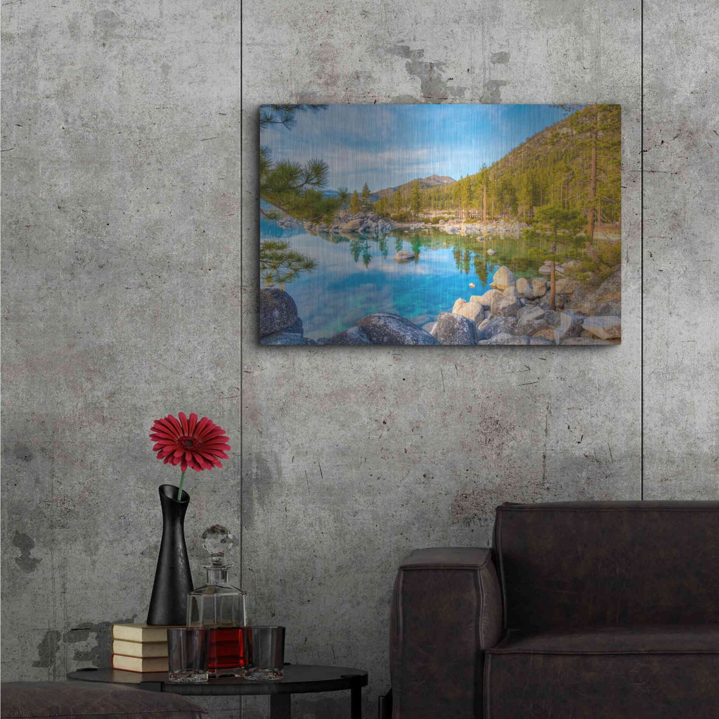 Luxe Metal Art 'Majestic Lake Tahoe' by Edin Chavez, Metal Wall Art,36x24