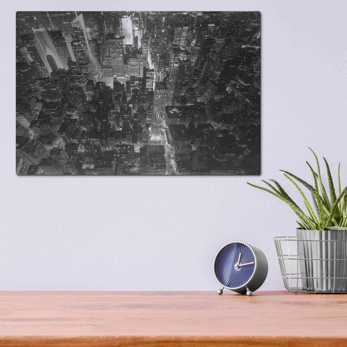 Luxe Metal Art 'Concrete Jungle of New York' by Edin Chavez, Metal Wall Art,16x12