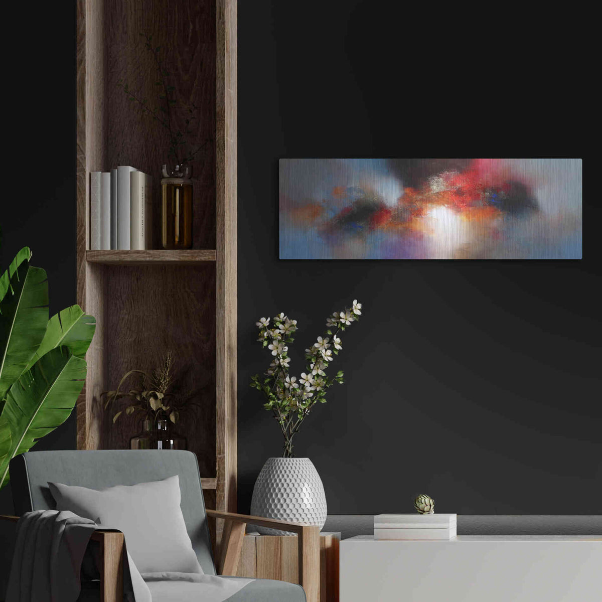 Luxe Metal Art 'September dawn' by Eelco Maan, Metal Wall Art,36x12