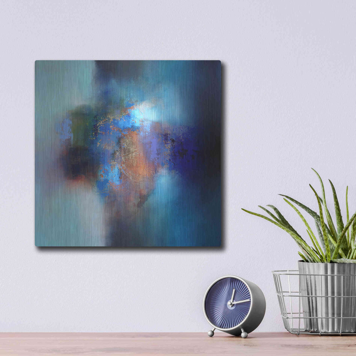 Luxe Metal Art 'September blue' by Eelco Maan, Metal Wall Art,12x12