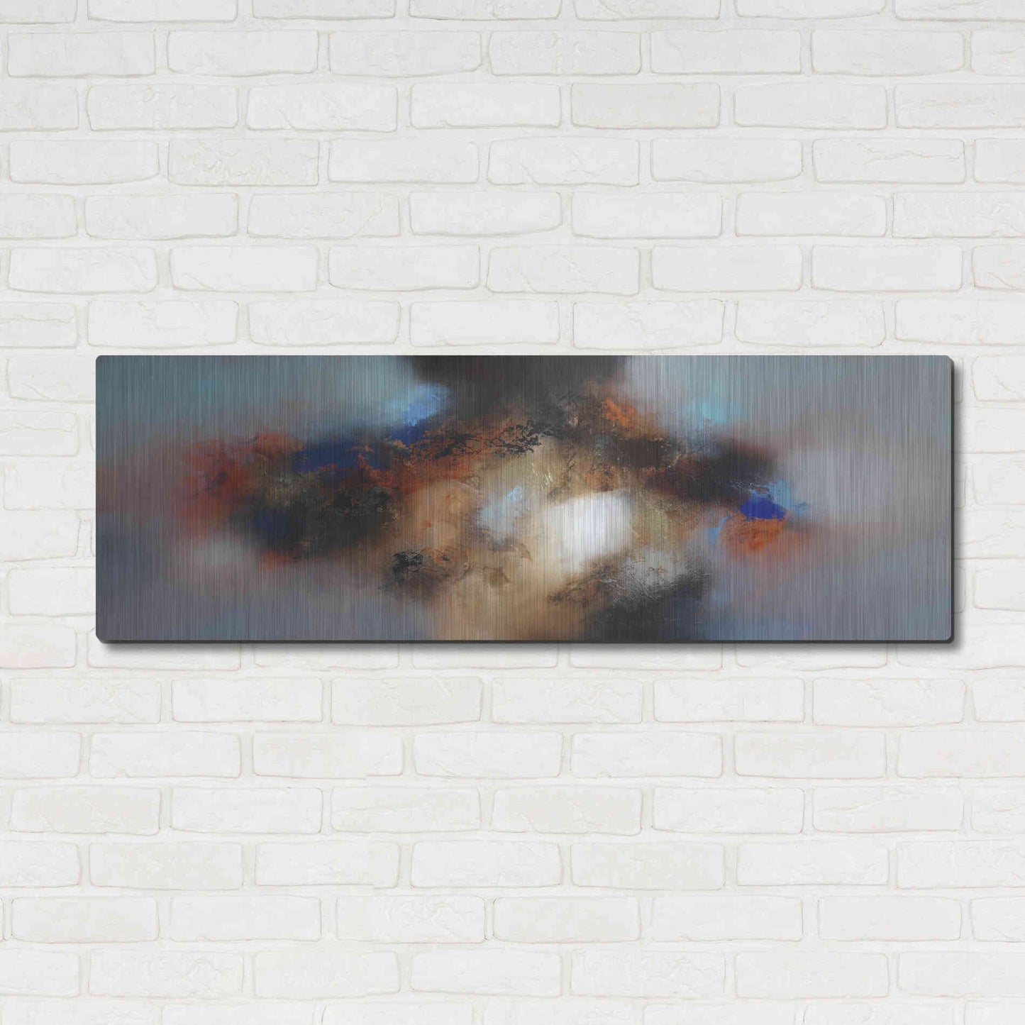 Luxe Metal Art 'Into the blue' by Eelco Maan, Metal Wall Art,48x16