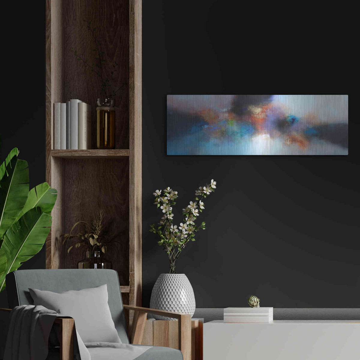 Luxe Metal Art 'Homeward journey' by Eelco Maan, Metal Wall Art,36x12