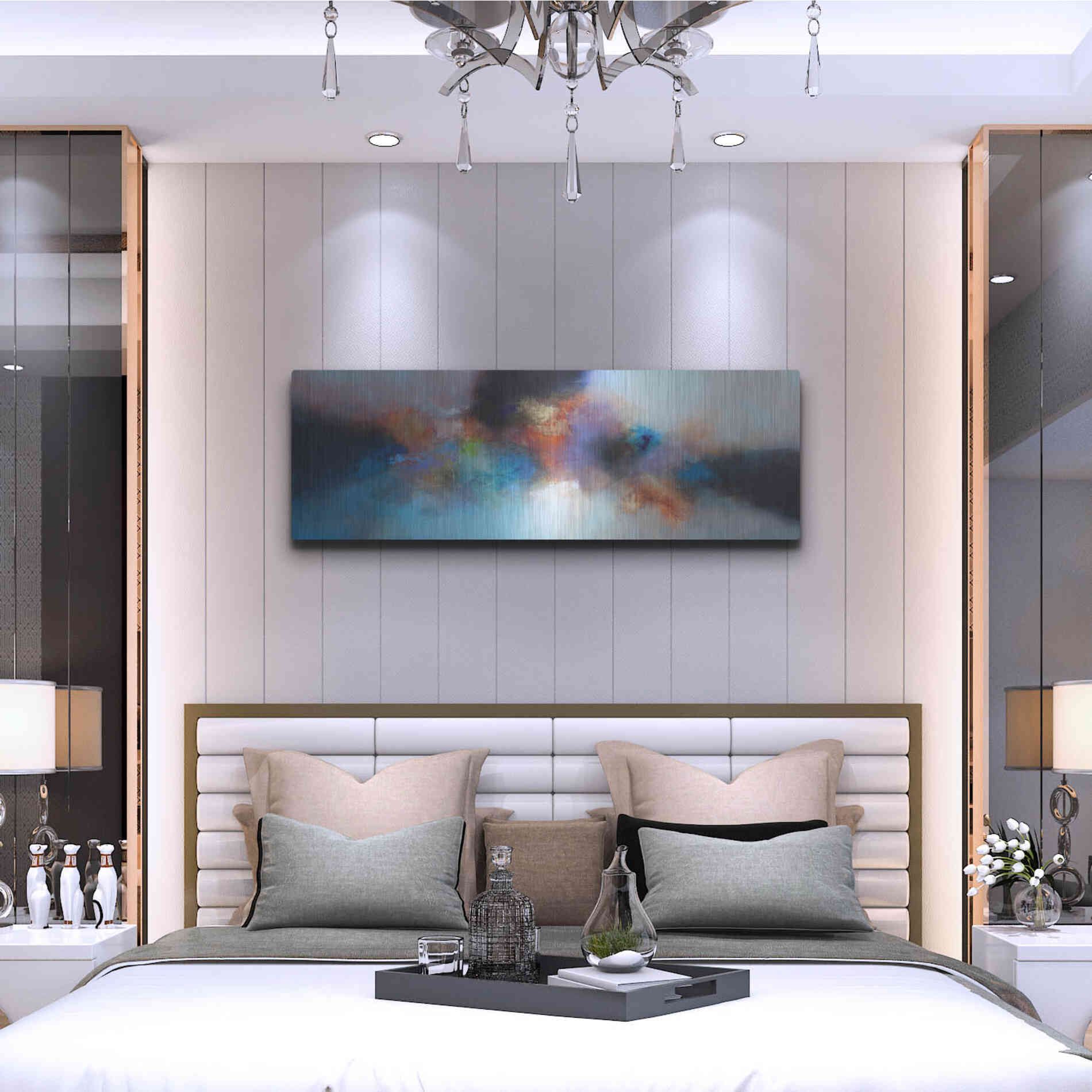 Luxe Metal Art 'Homeward journey' by Eelco Maan, Metal Wall Art,48x16