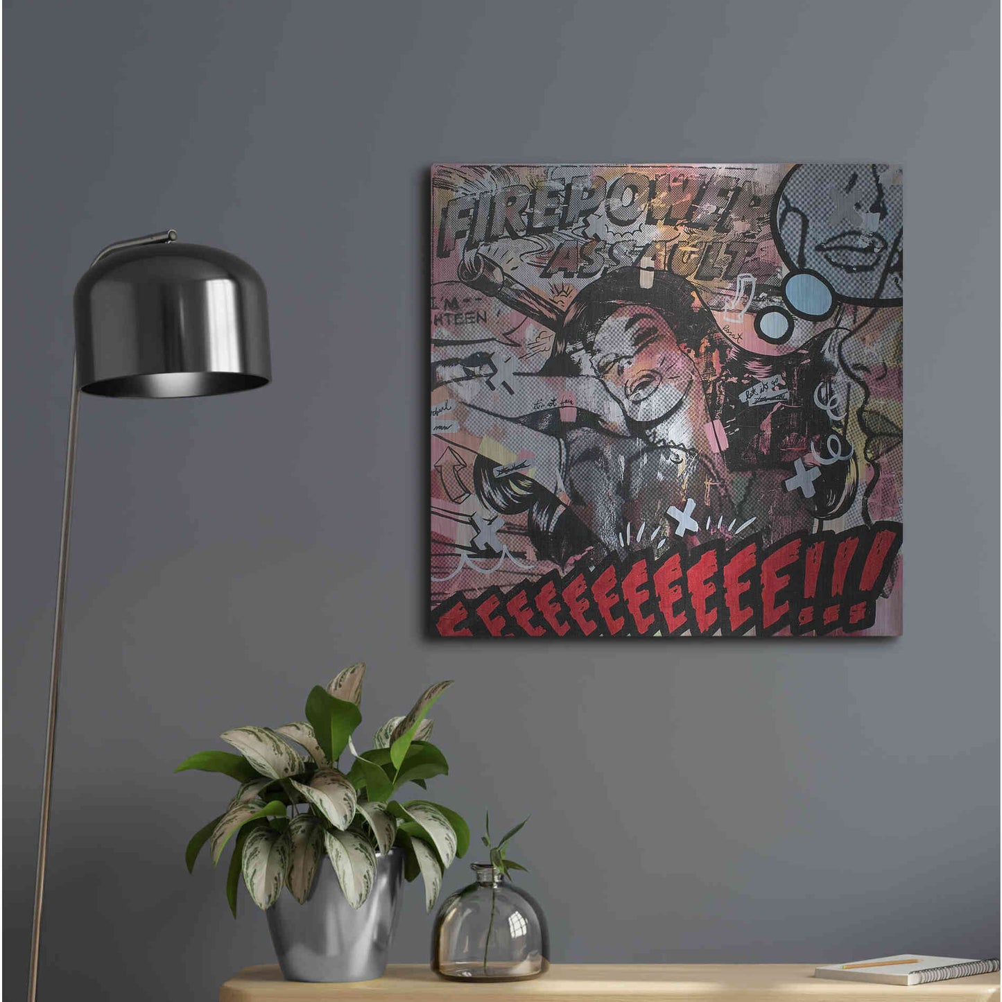 Luxe Metal Art 'Firepower Assault' by Dan Monteavaro, Metal Wall Art,24x24