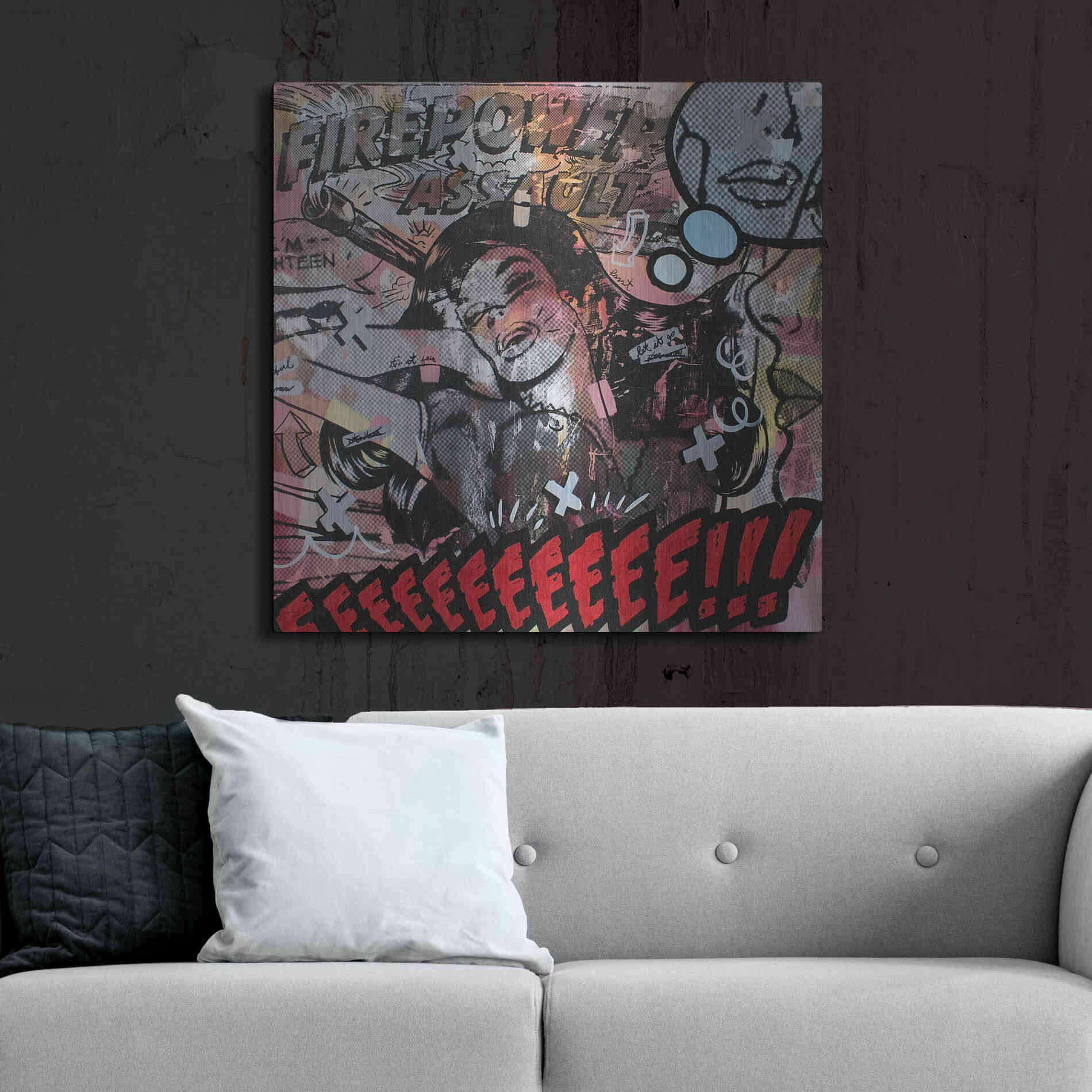 Luxe Metal Art 'Firepower Assault' by Dan Monteavaro, Metal Wall Art,36x36