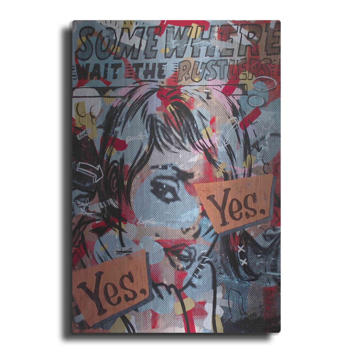 Luxe Metal Art 'Yes Yes' by Dan Monteavaro, Metal Wall Art