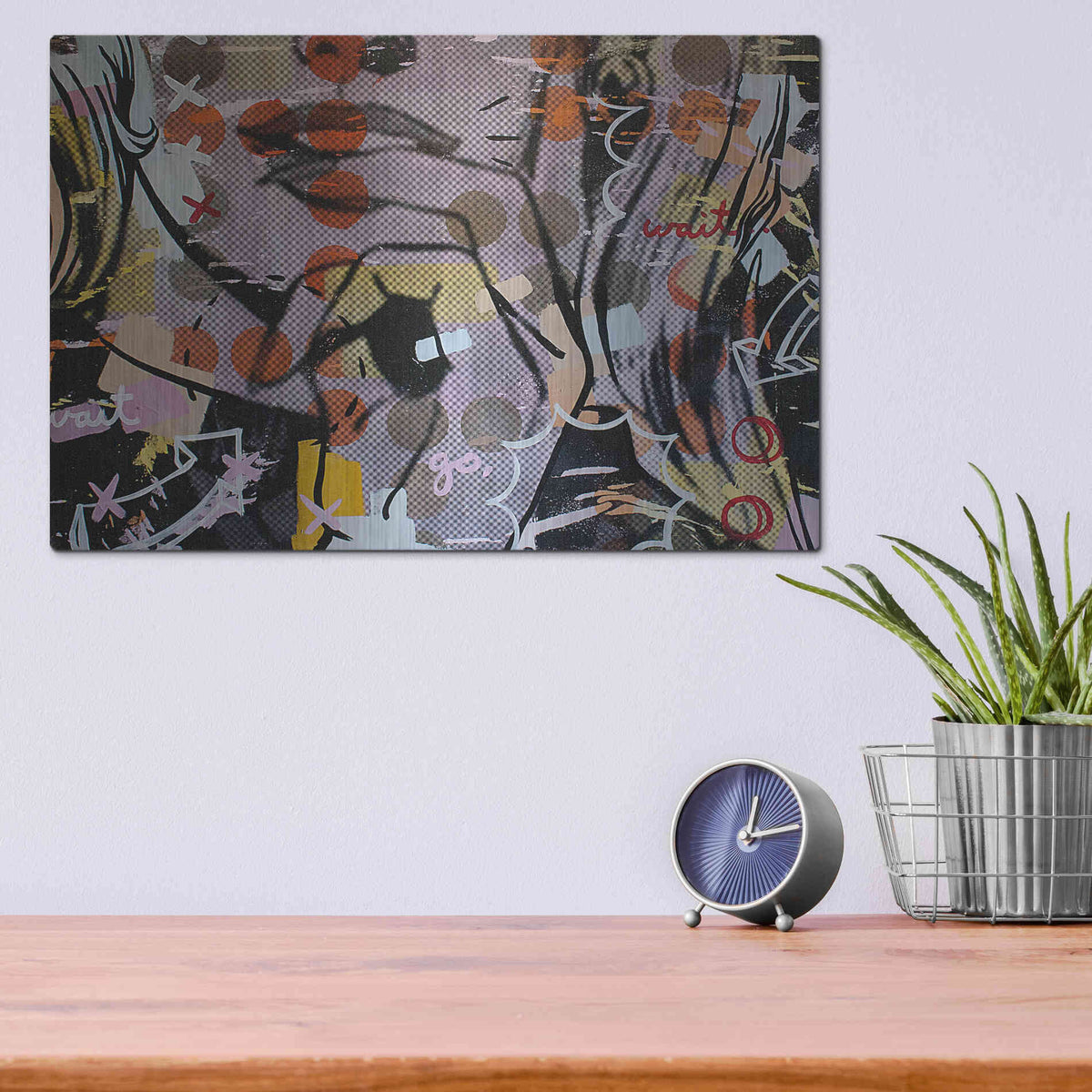 Luxe Metal Art 'Wait Wait Go 1' by Dan Monteavaro, Metal Wall Art,16x12