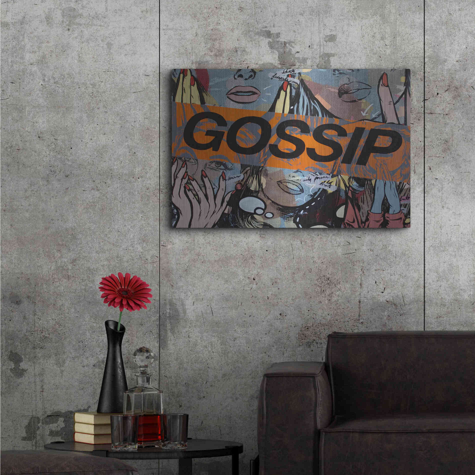 Luxe Metal Art 'Gossiping' by Dan Monteavaro, Metal Wall Art,36x24