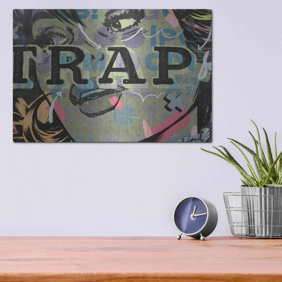 Luxe Metal Art 'Trap' by Dan Monteavaro, Metal Wall Art,16x12