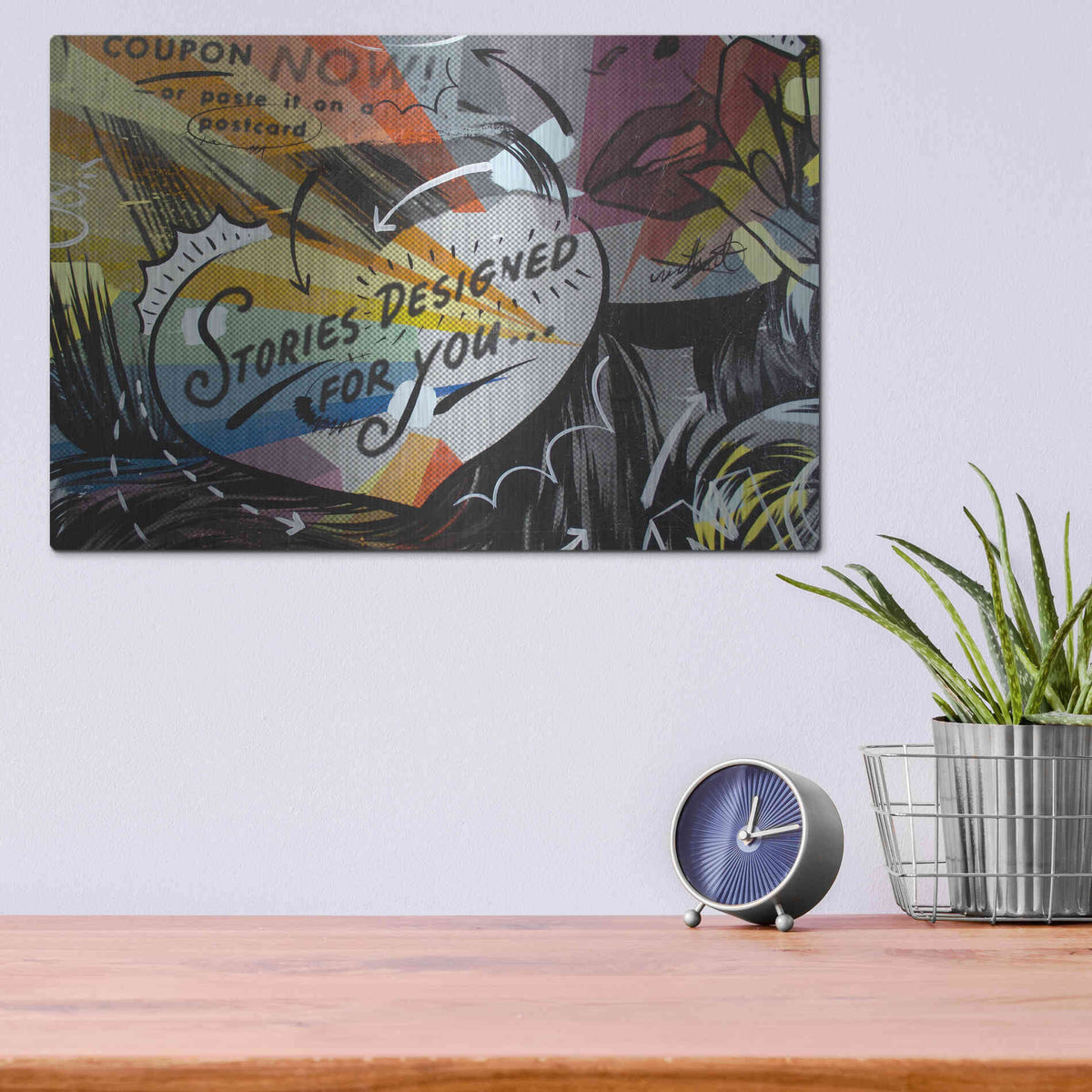 Luxe Metal Art 'Coupon Stories' by Dan Monteavaro, Metal Wall Art,16x12