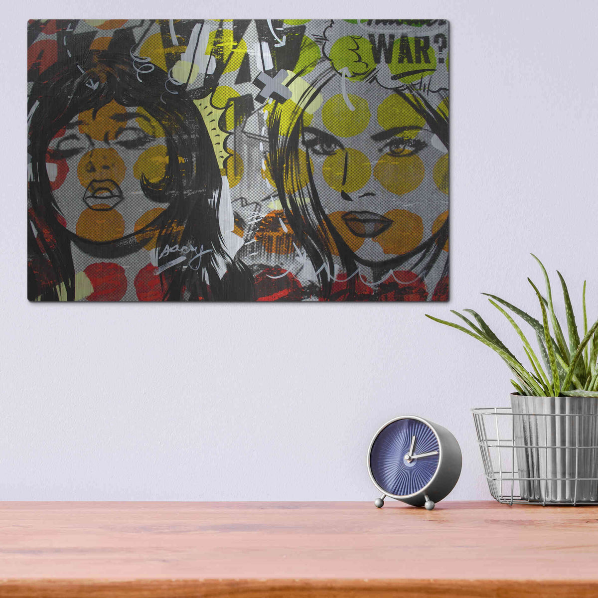 Luxe Metal Art 'Another War' by Dan Monteavaro, Metal Wall Art,16x12