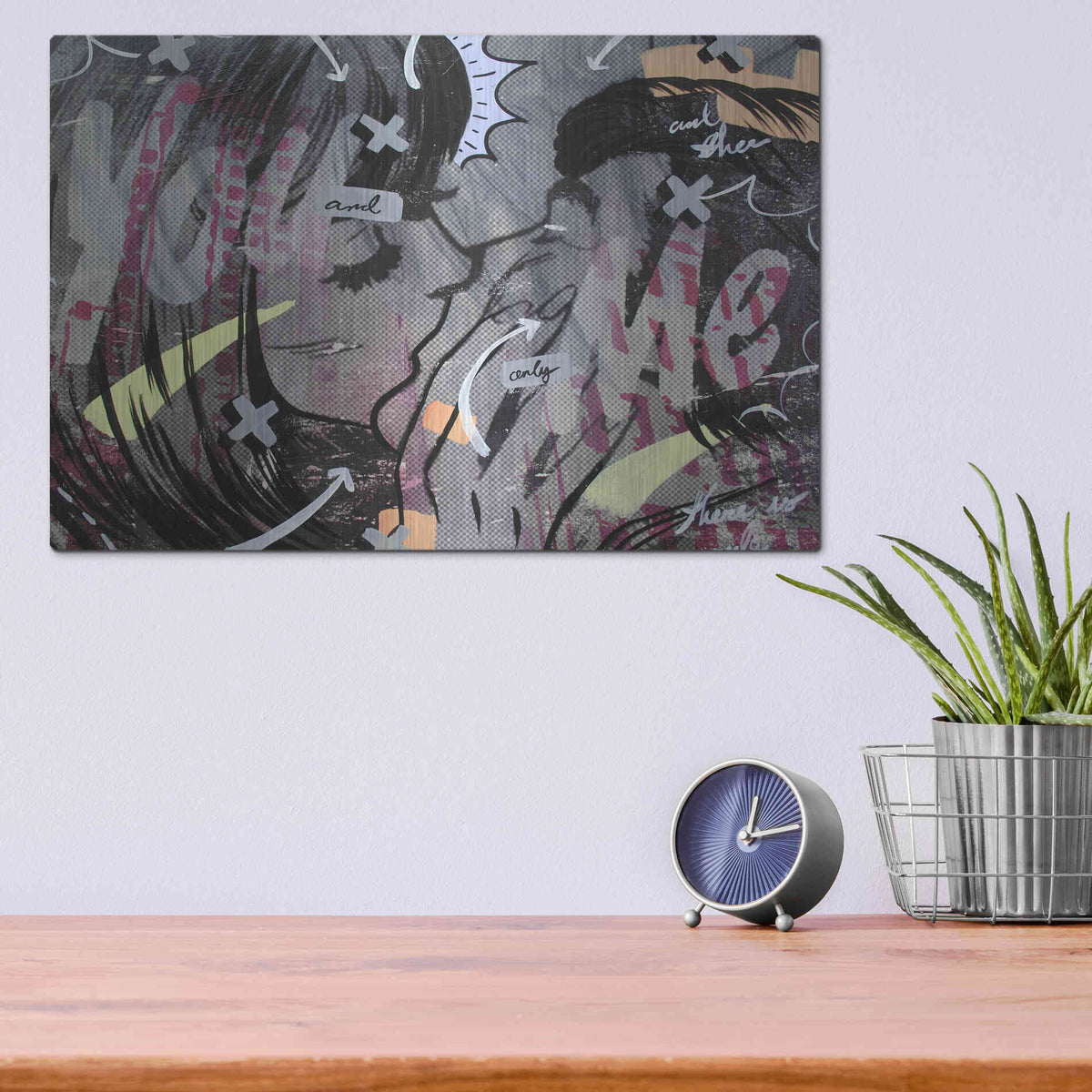 Luxe Metal Art 'And Only' by Dan Monteavaro, Metal Wall Art,16x12