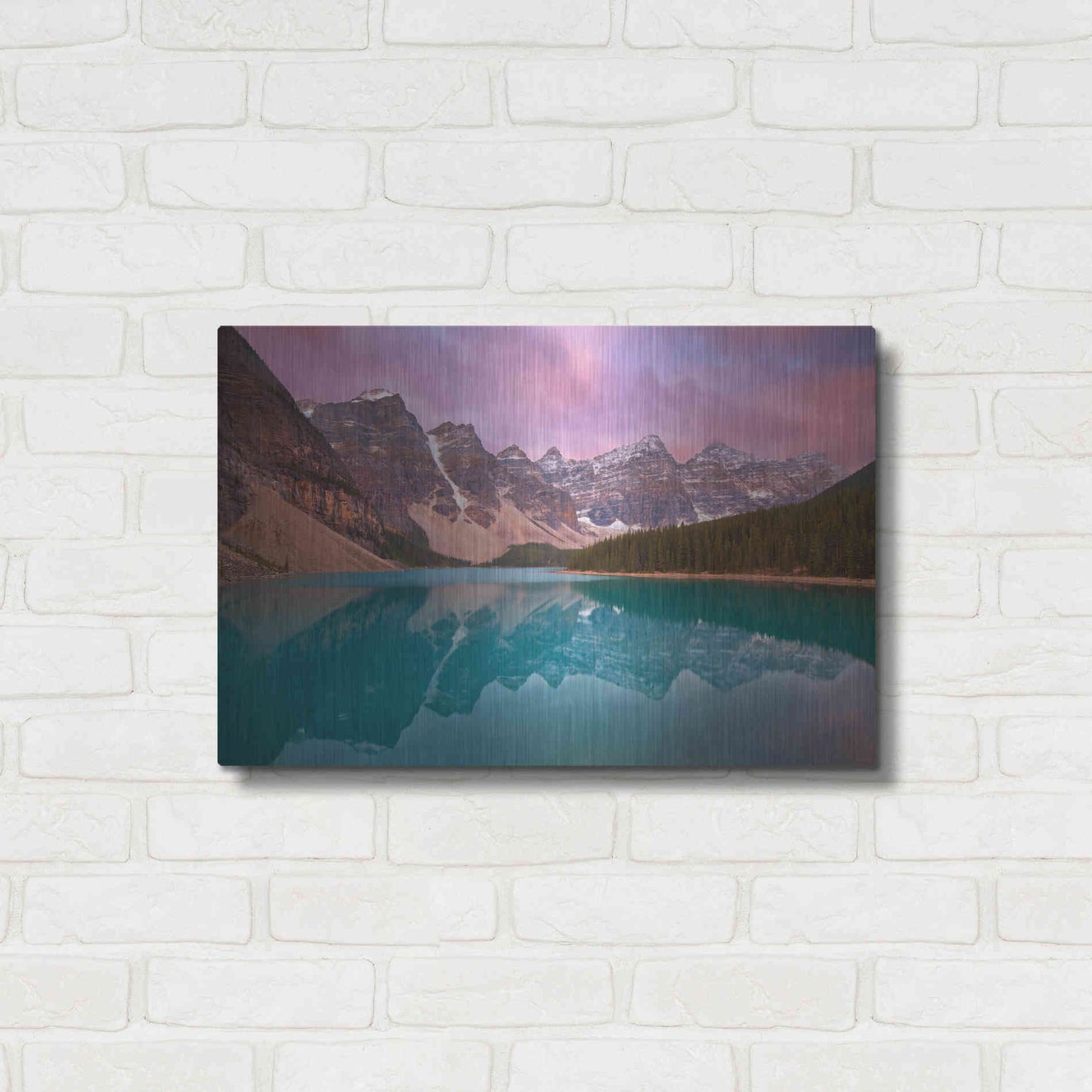 Luxe Metal Art 'Morain Lake' by Jesse Estes, Metal Wall Art,24x16