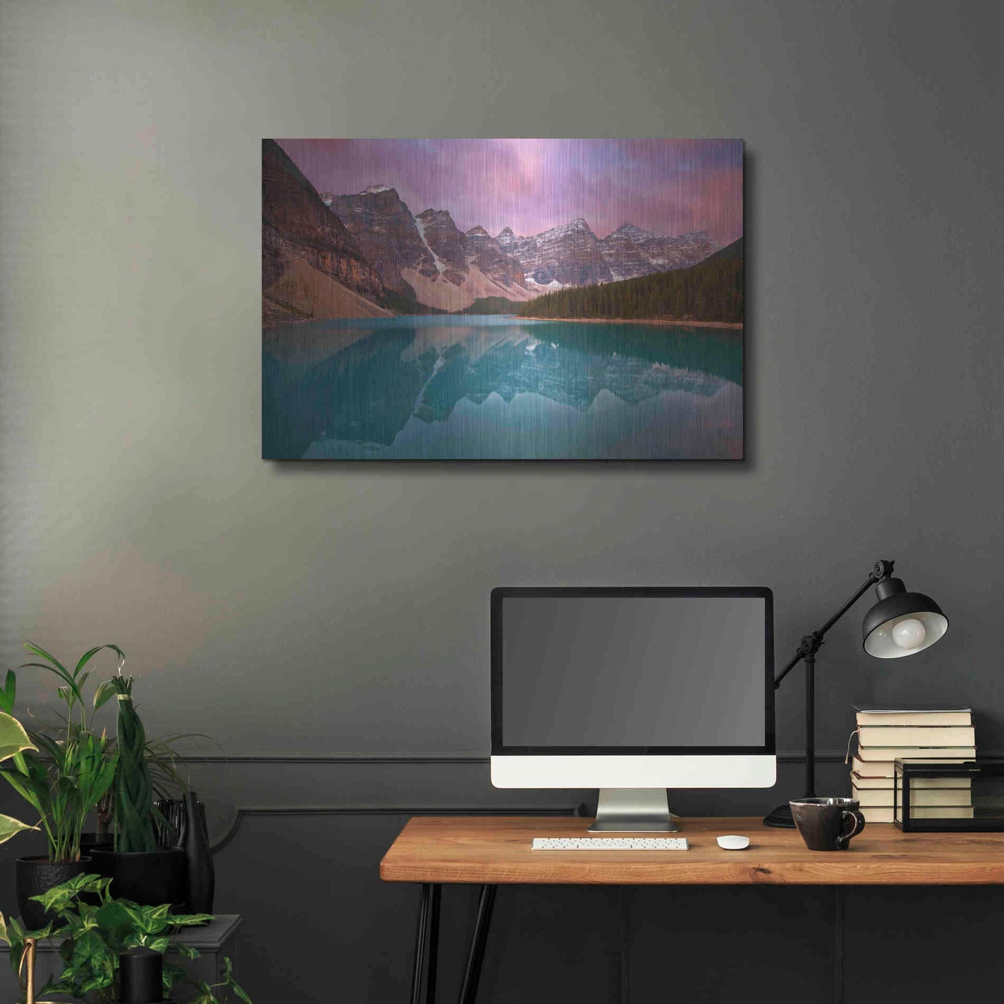 Luxe Metal Art 'Morain Lake' by Jesse Estes, Metal Wall Art,36x24