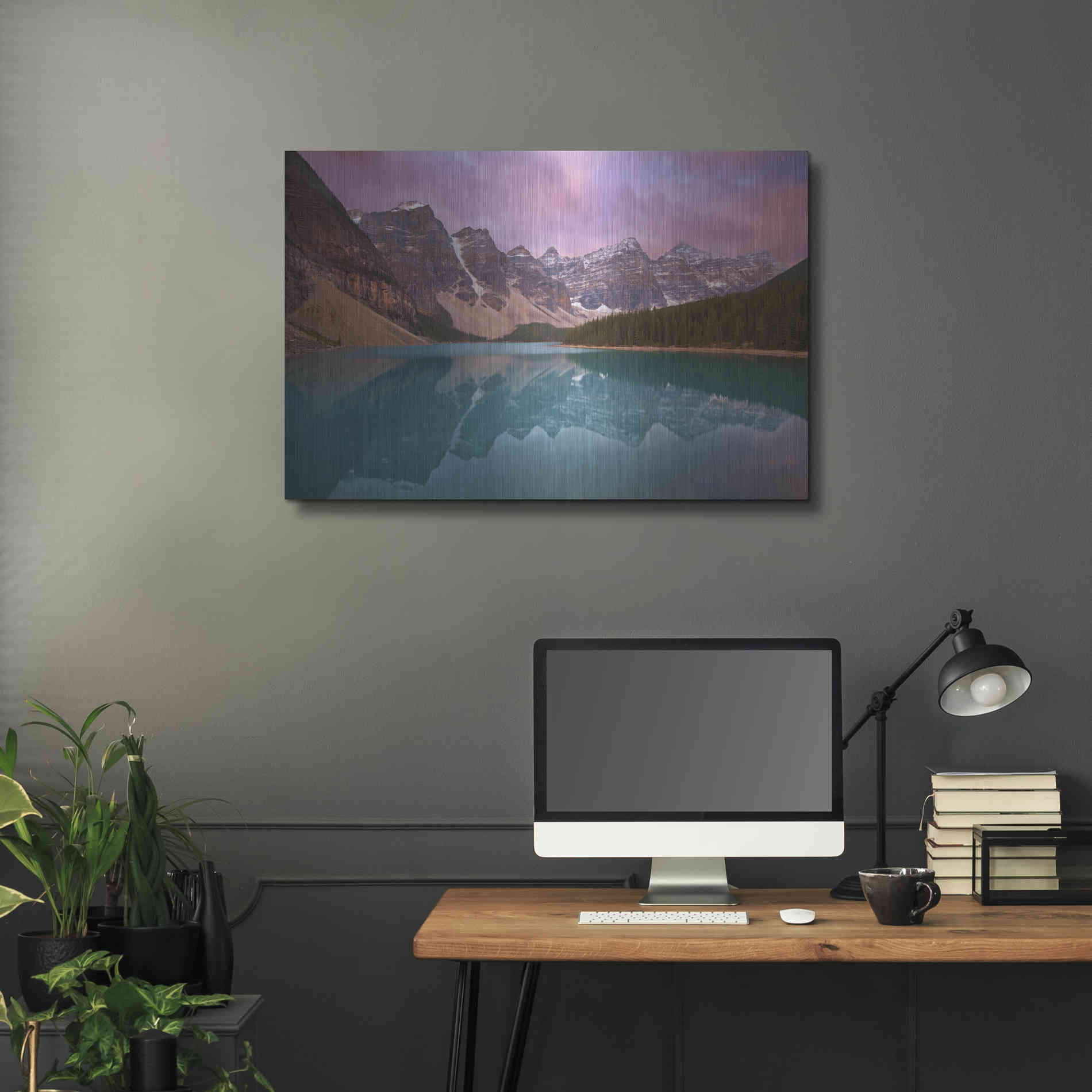 Luxe Metal Art 'Morain Lake' by Jesse Estes, Metal Wall Art,36x24