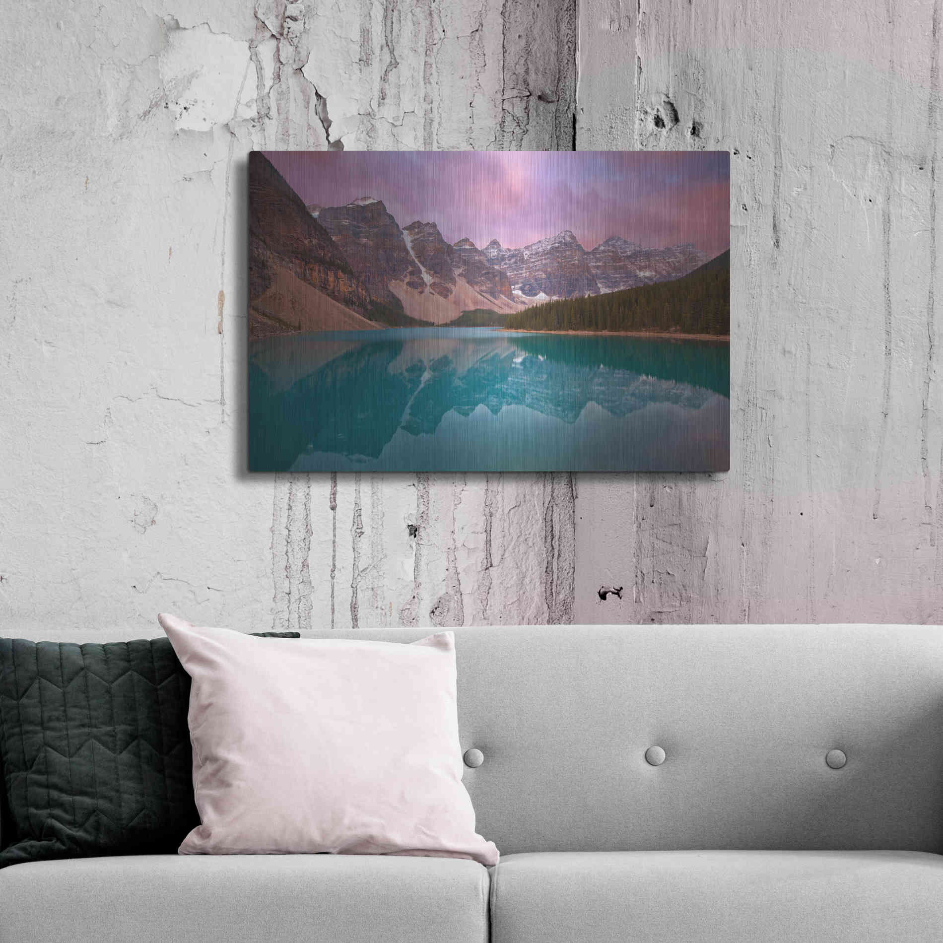 Luxe Metal Art 'Morain Lake' by Jesse Estes, Metal Wall Art,36x24