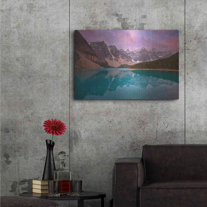 Luxe Metal Art 'Morain Lake' by Jesse Estes, Metal Wall Art,36x24