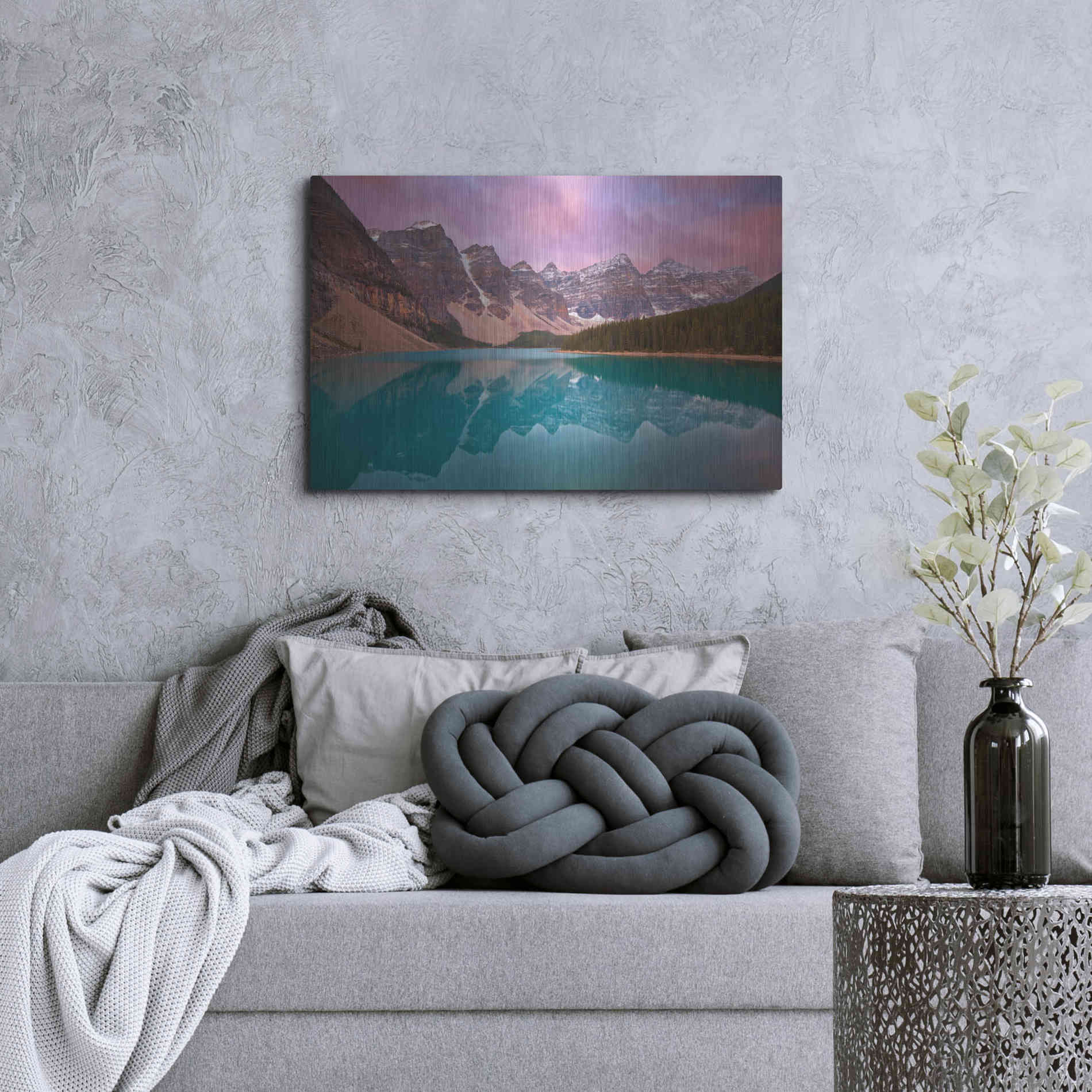 Luxe Metal Art 'Morain Lake' by Jesse Estes, Metal Wall Art,36x24